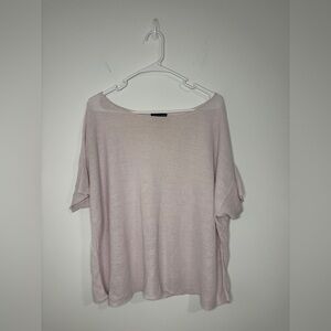 Eileen Fisher Organic Linen Top  Lagenlook Size PL Light Lavender